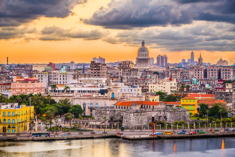 Skyline of the city of Havana. 
