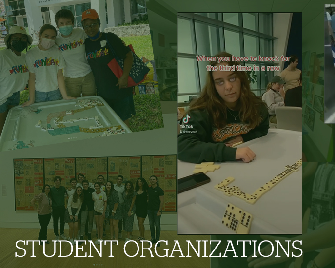 Collage of student organizations on campus.