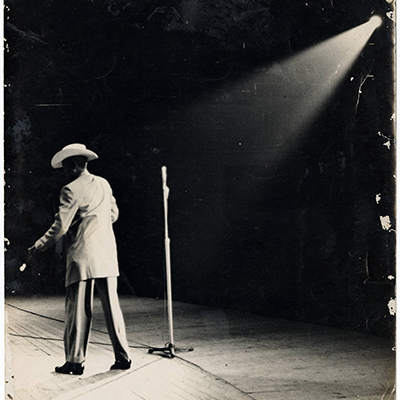Beny Moré on stage, 1962. Cuban Photograph Collection. Cuban Heritage Collection, University of Miami Libraries.